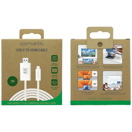 4smarts USB-C - HDMI kábel 2 m biely - 4