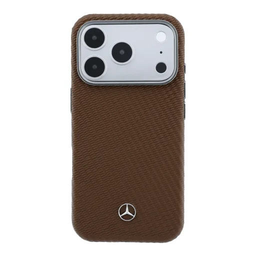 Mercedes PU bőr félborítású MagSafe tok iPhone 17 Pro Max-hoz Camel - 3