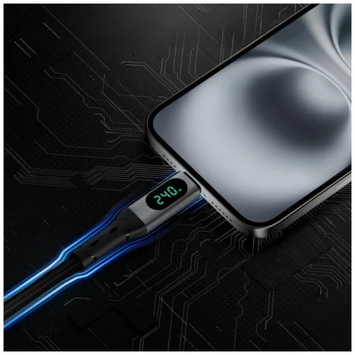 4smarts DigitCord 240W 1,5 m USB4 fekete Type-C USB kábel - 4