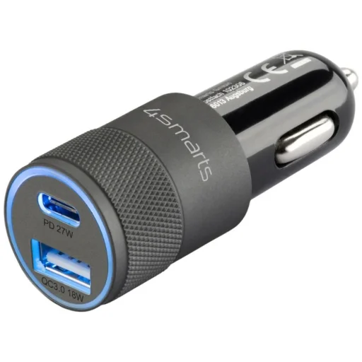 4smarts Charger Rapid+ 27W Quick Charge PD autonabíjačka čierna a sivá - 1