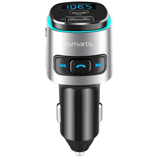 4smarts Media&Assist 2 FM Bluetooth autós töltő multimédiás bemenettel és kihangosító funkcióval ezüst - 2