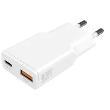4smarts PDPlug Duos Slim 30W GaN USB-C, USB-A sieťový nabíjací adaptér biely