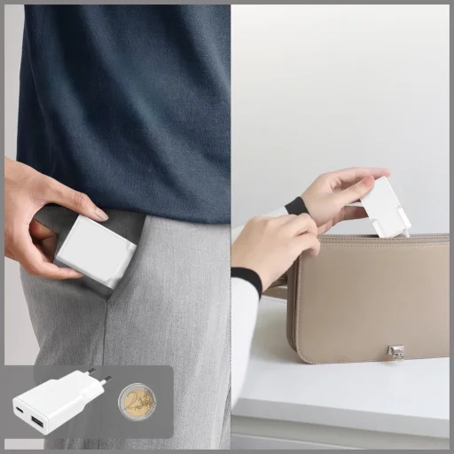 4smarts PDPlug Duos Slim 30W GaN USB-C, USB-A sieťový nabíjací adaptér biely - 3