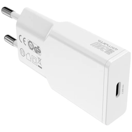 4smarts PDPlug Slim 20W GaN USB-C sieťový nabíjací adaptér + 1,5 m USB-C kábel biely - 4