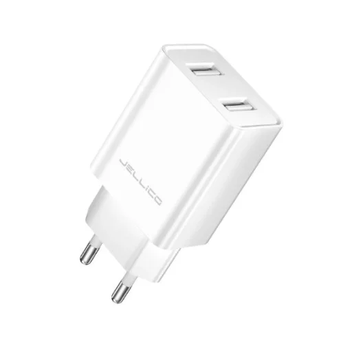 JELLICO sieťová nabíjačka WJ-C59 2.4A 12W 2xUSB + USB-C kábel biela - 2