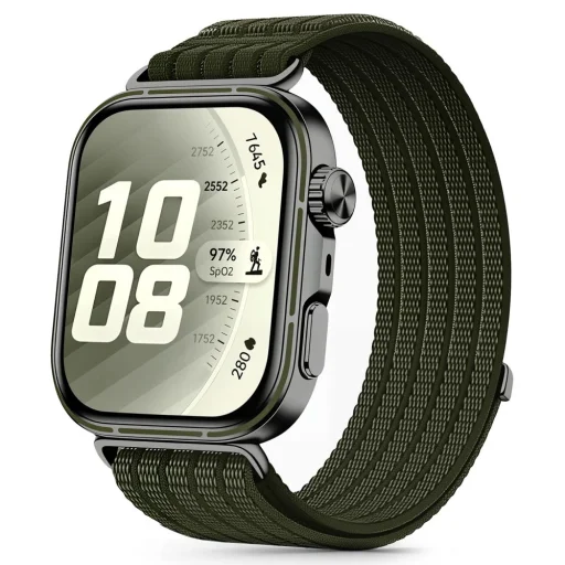 Huawei Watch Fit 3 / 4 / 4 Pro / 5 / 5 Pro Tech-Protect nylonový remienok vojenská zelená - 1