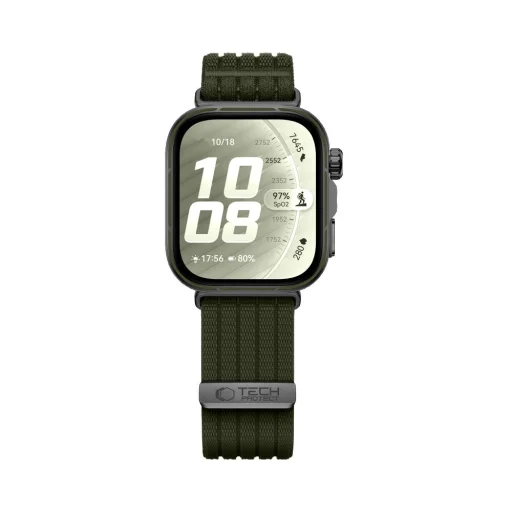 Huawei Watch Fit 3 / 4 / 4 Pro / 5 / 5 Pro Tech-Protect nylonový remienok vojenská zelená - 3
