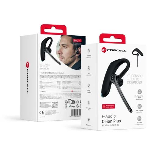 Forcell Orion Plus čierny bezdrôtový mono headset (ENC, Multipoint, BT 6.0 + EDR, 170 mAh) - 1