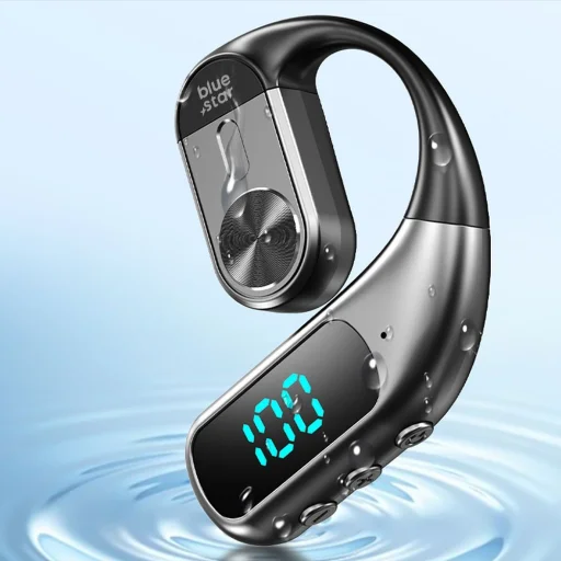 Blue Star Hook bezdrôtový mono headset čierny - 9