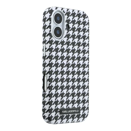 iPhone 17 čierny kryt Karl Lagerfeld PU Houndstooth Resin Plate MagSafe - 4