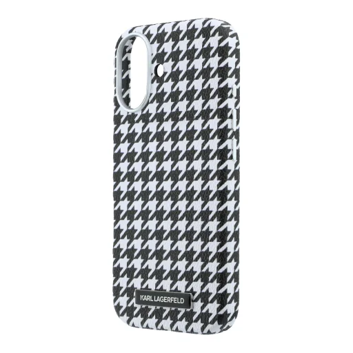 iPhone 17 čierny kryt Karl Lagerfeld PU Houndstooth Resin Plate MagSafe - 5