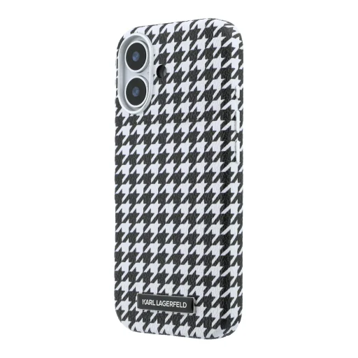 iPhone 17 čierny kryt Karl Lagerfeld PU Houndstooth Resin Plate MagSafe - 2