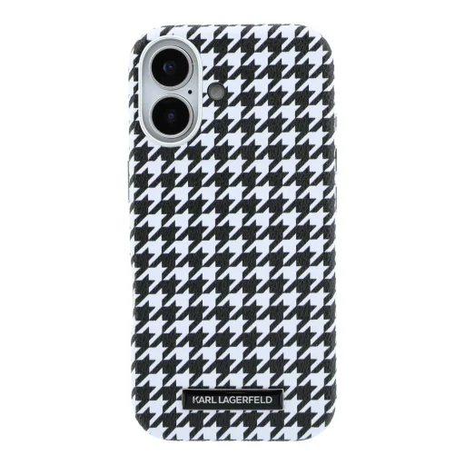 iPhone 17 čierny kryt Karl Lagerfeld PU Houndstooth Resin Plate MagSafe - 3