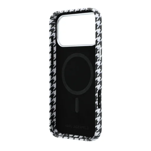 iPhone 17 Pro Max čierne puzdro Karl Lagerfeld PU pepitový vzor Resin Plate MagSafe - 6