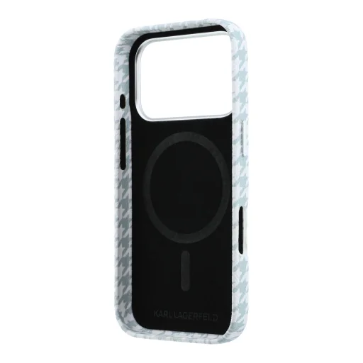 Modrý kryt Karl Lagerfeld PU Houndstooth Resin Plate MagSafe pre iPhone 17 Pro - 6