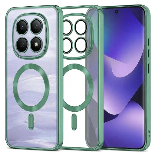 Xiaomi Redmi Note 15 5G / Note 15 4G / Poco M8 5G Svetlozelené Techsuit Luxusné kryštálové MagSafe flipové puzdro - 1