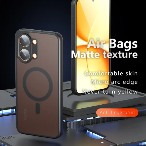 Oppo A6x 4G / A6x 5G Matt Fekete Techsuit PureFrost MagSafe tok - 2