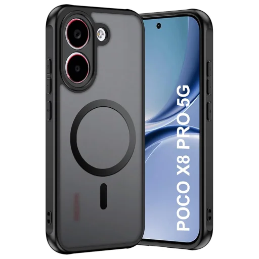 Xiaomi Poco X8 Pro Matt Fekete Techsuit - PureFrost MagSafe tok - 2