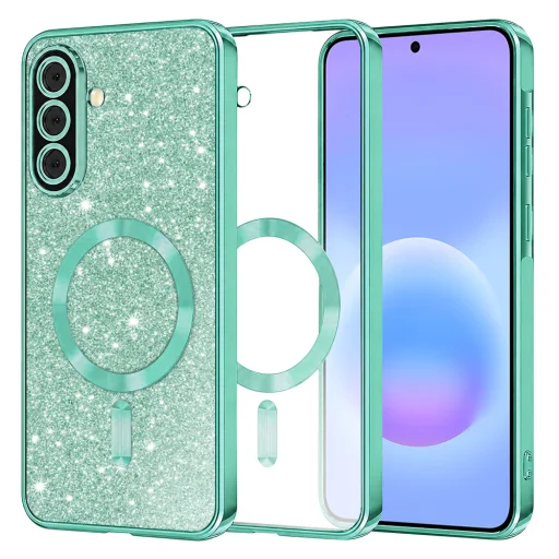 Samsung Galaxy A57 5G svetlozelený Techsuit - Luxury Glitter MagSafe kryt - 1
