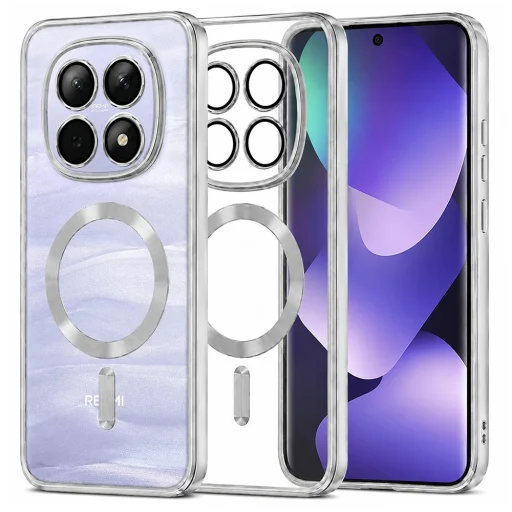 Xiaomi Redmi Note 15 5G / Note 15 4G / Poco M8 5G Ezüst Techsuit - Luxury Crystal MagSafe tok - 1