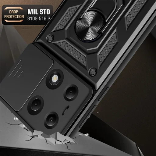Xiaomi Redmi Note 13 Pro 4G / Poco M6 Pro 4G Fekete Techsuit CamShield sorozat tok - 6