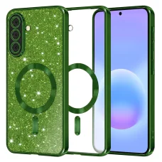 Samsung Galaxy A57 5G tmavozelené puzdro Techsuit Luxury Glitter MagSafe