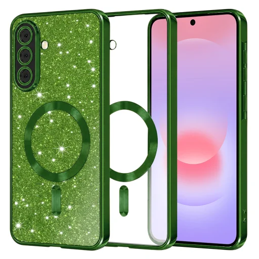 Samsung Galaxy A37 5G Mélyzöld Techsuit Lux Glitter MagSafe tok - 1