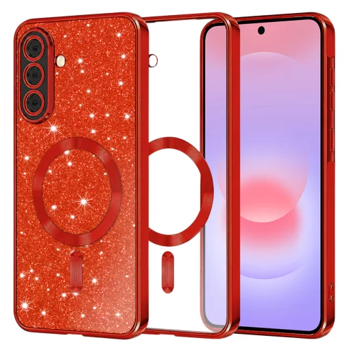 Samsung Galaxy A37 5G Červené puzdro Techsuit - Luxury Glitter MagSafe - 1