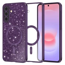 Samsung Galaxy A37 5G tmavofialové puzdro Techsuit Luxury Glitter MagSafe