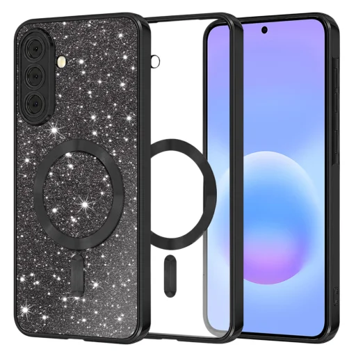 Samsung Galaxy A57 5G Čierne Techsuit - Puzdro Luxury Glitter MagSafe - 1