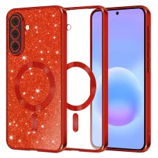 Samsung Galaxy A57 5G červené Techsuit luxusné trblietavé MagSafe puzdro