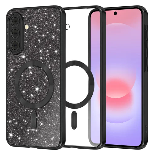 Samsung Galaxy A37 5G Čierne Techsuit - Luxury Glitter MagSafe puzdro - 1