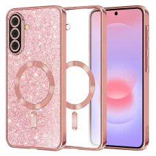 Samsung Galaxy A37 5G Rose Gold Techsuit - Luxury Glitter MagSafe tok