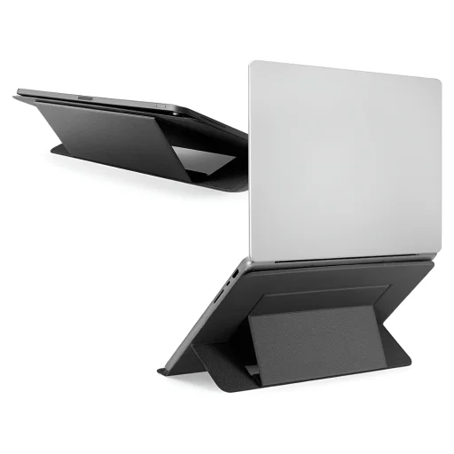 Slim Fold Laptop Tartó Spigen LD201-S7 - Összecsukható, Vékony, Stabil, Csúszásgátló, Ragasztásmentes, Akár 16" méretig - Fekete - 1
