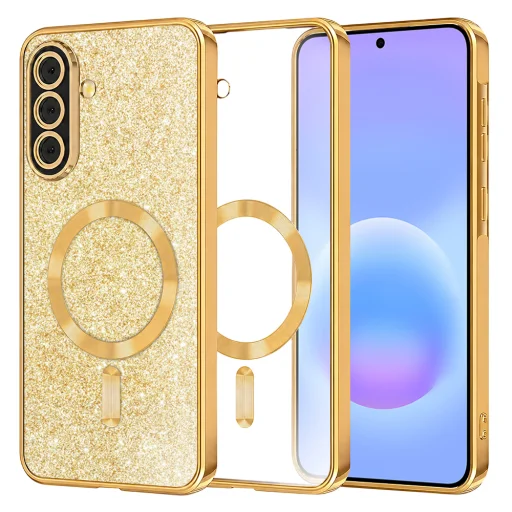 Samsung Galaxy A57 5G zlaté Techsuit - Luxury Glitter MagSafe puzdro - 1