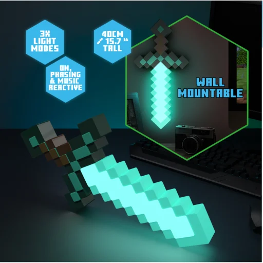 Paladone Minecraft Gyémánt Kard Lámpa - 4