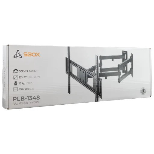 Sbox PLB-1348-2 dönthető-forgatható fali TV tartó (37-63/60 kg/800x400) - 10