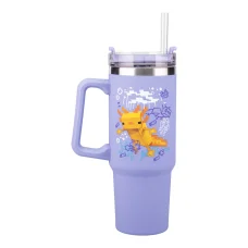 Paladone Minecraft lila 900 ml-es szigetelt pohár szívószállal