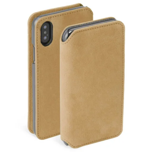 Krusell Broby 4 Card SlimWallet Apple iPhone X/XS cognac fliptok tok - 1