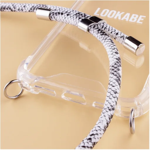 Lookabe Necklace Snake Edition iPhone Xr strieborné puzdro na krk s hadím vzorom - 2