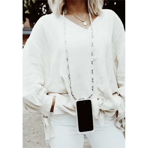 Lookabe Necklace Snake Edition iPhone Xr strieborné puzdro na krk s hadím vzorom - 4