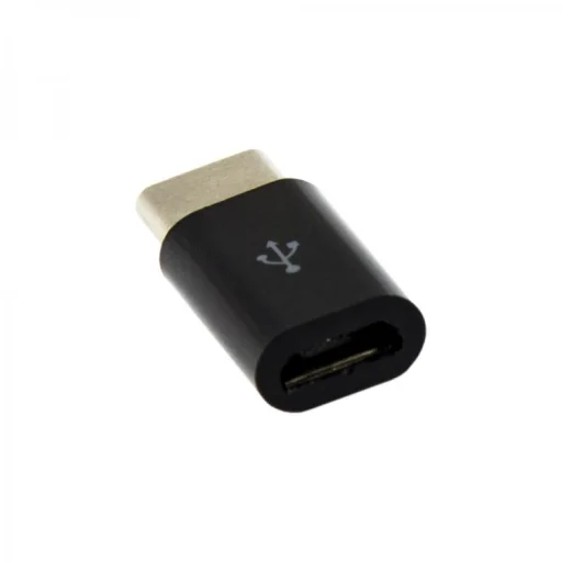 Sbox Micro USB 2.0 samica - USB Type-C samec adaptér čierny - 4
