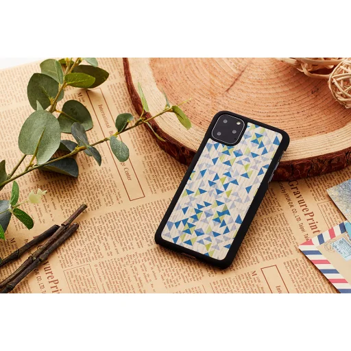 MAN&WOOD puzdro na iPhone 11 Pro modrý trojuholník čierne - 3