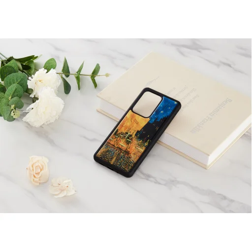 iKins Samsung Galaxy S20 Ultra tok, kávézó terasz mintás, fekete - 3