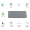 Tellur Power Bank QC 3.0 rýchle nabíjanie, 5000 mAh, 3 v 1, sivá externá batéria thumbnail
