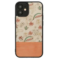 MAN&WOOD pink flower black tok iPhone 12 mini készülékhez