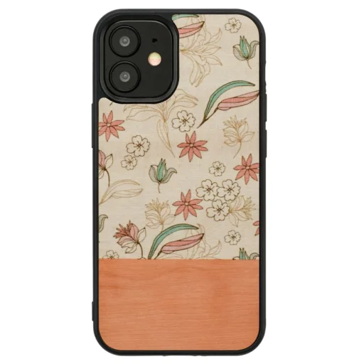 MAN&WOOD pink flower black tok iPhone 12 mini készülékhez - 1