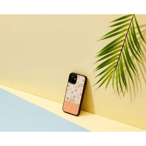 MAN&WOOD pink flower black tok iPhone 12 mini készülékhez - 3