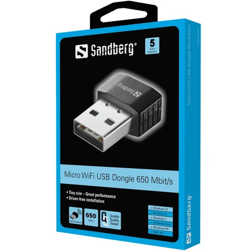 Sandberg 133-91 Micro WiFi USB Dongle 650 Mbit/s bezdrôtový USB adaptér - 2
