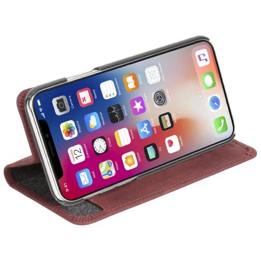 Krusell Sunne flipové puzdro na 4 karty pre Apple iPhone XS Max, vintage červená - 6